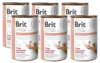 Brit Grain Free Veterinary Diet Perro Renal Atún, Salmón y Guisantes 6x400g