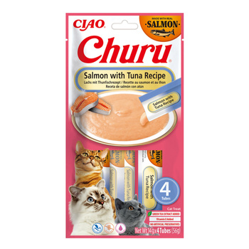 INABA CAT CHURU Salmón con Atún 4x14g