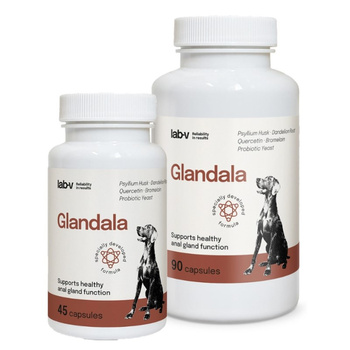Lab-v Glandala - Apoyo para el buen funcionamiento de las glándulas perianales y el tracto digestivo para perros 135 cápsulas