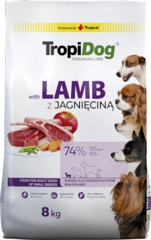Tropidog Premium Adulto Razas Pequeñas con Cordero y Arroz 8kg