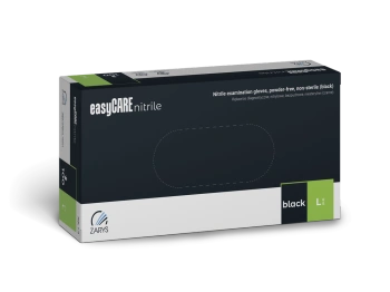 Guantes de nitrilo sin polvo, talla L - negro