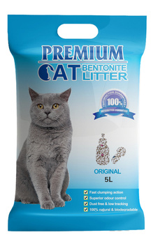 Arena aglomerante de bentonita natural para gatos 5L