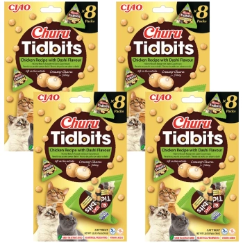 INABA Cat Churu Tidbits - Pollo con Caldo Dashi 4x(8x12g)