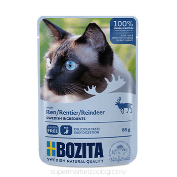 BOZITA Gelatina de reno en trozos (sobre) 85g