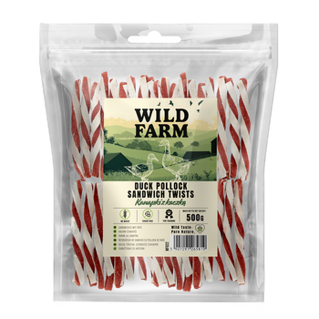 WILD FARM bocadillo de pato 500g golosinas para perros