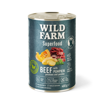Wild Farm Superfood Beef 400g pienso para perros sin cereales
