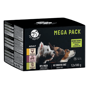 PetRepublic Piezas en Salsa Delicada Mix 3 Sabores 12x100g