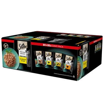 Sheba Delicacy Jalea de Aves Sabores, con Pato, con Pollo, con Aves, con Pavo 80x85g