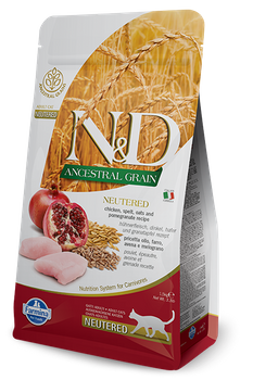 Farmina N&D Ancestral Grain Feline Neutered Pollo&Granada 5kg