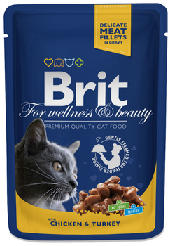 Brit Premium Cat para gatos adultos con pollo y pavo 100g