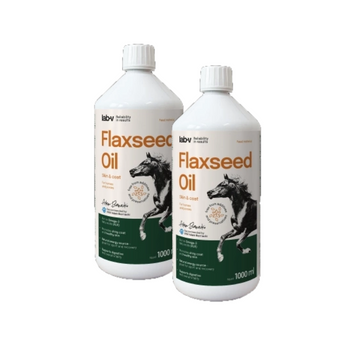 Aceite de linaza Lab-v – 100% aceite de linaza prensado en frío para caballos 2x1000 ml