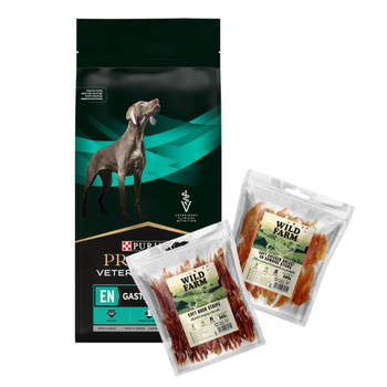 PURINA Pro Plan Veterinary Diets ES Gastrointestinal 12kg & WILD FARM MEZCLA DE SABORES 2 premios para perros de 500 g