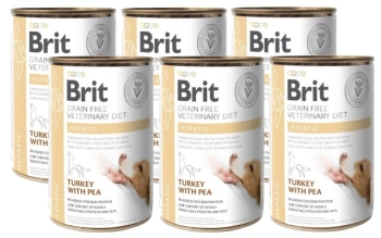 Brit Grain Free Veterinary Diet Perro Hepático con Pavo y Guisantes 6x400g