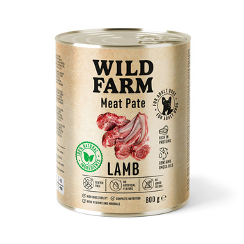 WILD FARM Pate Cordero 800g comida para perros sin gluten