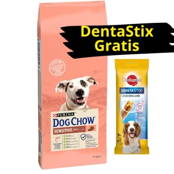 Purina Dog Chow Sensitive Adulto con Salmón 14kg + DentaStix ¡GRATIS!