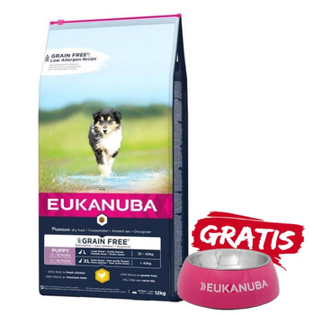 Eukanuba Puppy Large Grain Free Pollo 12kg + ¡Cuenco GRATIS!