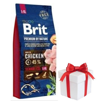 Brit Premium By Nature Senior L+XL con Pollo 15kg + ¡Sorpresa para el Perro GRATIS!