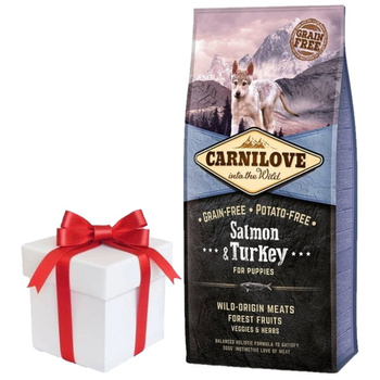Carnilove Salmón y Pavo para Cachorros 12kg + ¡Sorpresa para el Perro GRATIS!