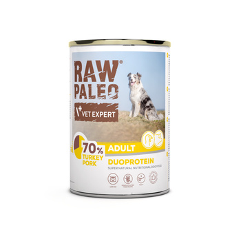 Vetexpert Raw Paleo Adult Turkey&Pork 400g - pavo con cerdo lata