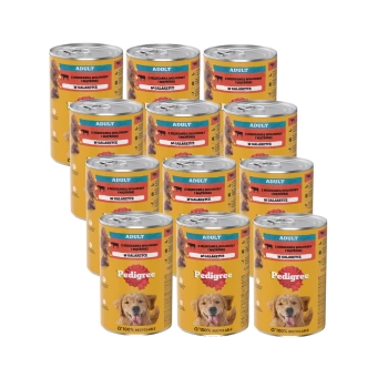 Pedigree Adult Comida húmeda para perros con gelatina de ternera 12x1200g