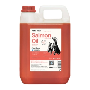 Lab-V 100% Aceite de Salmón para Perros y Gatos de Todas las Edades 5000 ml Prensado en Frío