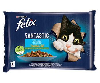 Felix Fantásticos Sabores Campestres en Gelatina con Salmón y Trucha 4x85g