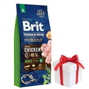 Brit Premium By Nature Adulto XL con Pollo 15kg + ¡Sorpresa para el Perro GRATIS!