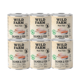 WILD FARM Pate Salmon&Fish 6x800g comida para perros sin gluten