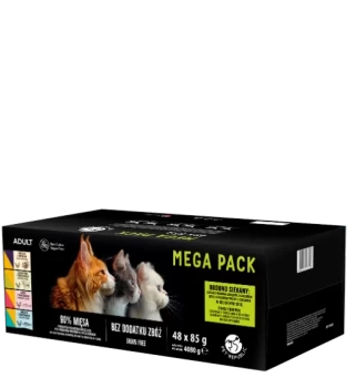 PetRepublic comida húmeda para gatos trozos en salsa delicada MIX sabores carne y pescado 48x85g