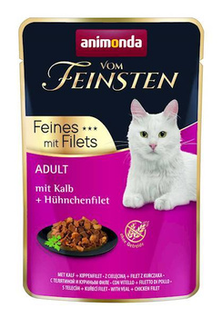ANIMONDA Cat Vom Feinsten Adultos Filete de ternera y pollo Bolsita 85g
