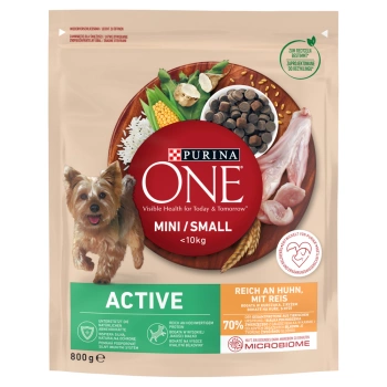Purina One Mini/Small Active Alimento para perros Pollo con Arroz 800g