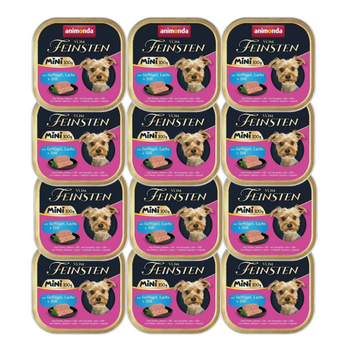 ANIMONDA Vom Feinsten mini adult  aves/salmón/eneldo 12x100g