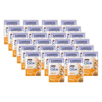PURINA Cat Chow Pienso para gatos adultos con cordero y judías verdes en gelatina 26x85g