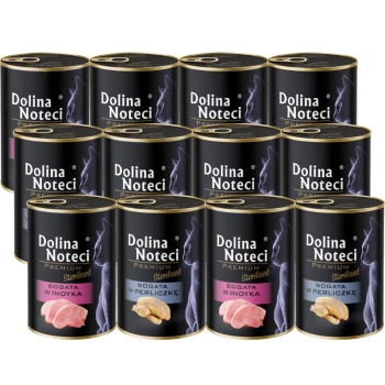 DOLINA NOTECI Premium para gatos esterilizados rico en pavo/pintada 12x400g