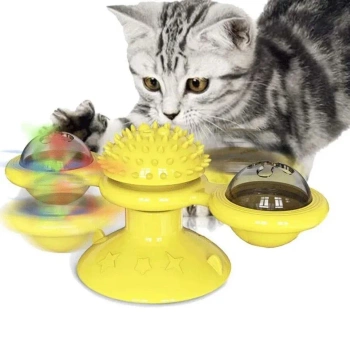 Juguete giratorio interactivo para gatos con hierba gatera