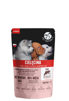 PetRepublic Junior Trozos Finamente Picados en una Delicada Salsa de Ternera 100g