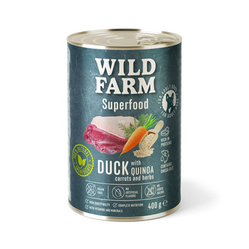 Wild Farm Superfood Pato 400g comida para perros sin cereales
