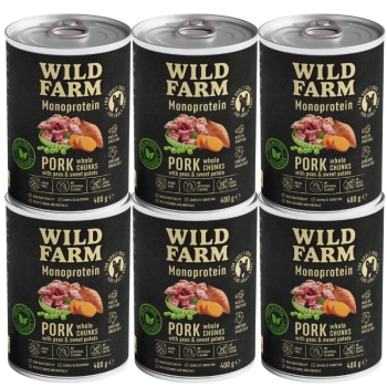 Wild Farm Monoprotein Pork 6x400g pienso hipoalergénico para perros