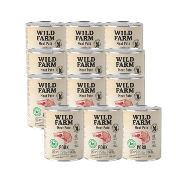 WILD FARM Pate Cerdo 12x800g comida para perros sin gluten