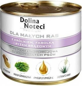 Dolina Noteci Premium para perros pequeños con conejo, judías y arroz 6x185g