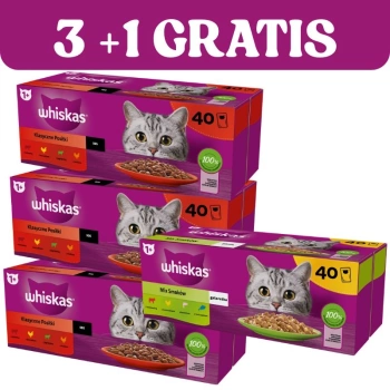 WHISKAS Sobres Adulto 120x85g + 40x85g GRATIS