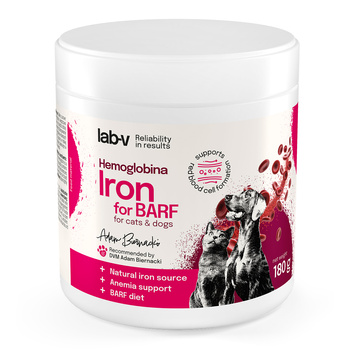 Lab-v Hemoglobina - hierro hemo natural para mezclas BARF y dietas caseras 180 g