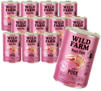 WILD FARM Pate Cerdo 12x400g- comida para gatos sin gluten
