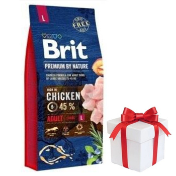 Brit Premium By Nature Adulto L con Pollo 15kg + ¡Sorpresa para el Perro GRATIS!