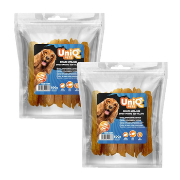 UNIQ PETS snacks para perros 2x500g Filetes de boniato multivitamínicos