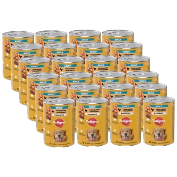 Pedigree Comida húmeda para perros adultos con pollo y verduras en gelatina 24x400g