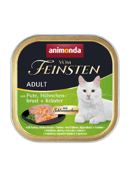 Animonda Cat Vom Feinsten Adult Pavo con Pechuga de Pollo y Hierbas 100g
