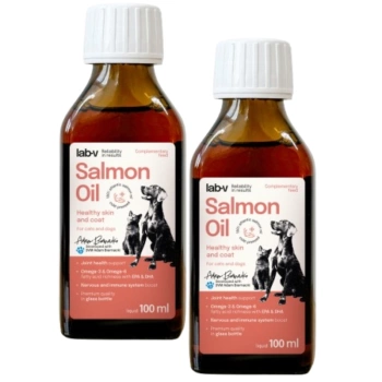 Lab-V 100% Aceite de Salmón para Perros y Gatos de Todas las Edades 100ml Cold Pressed