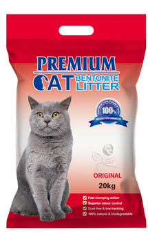 Arena aglomerante de bentonita Premium Cat - Natural para gatos 20kg