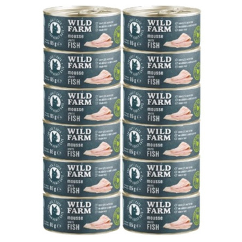 WILD FARM Mousse Pescado Blanco 12x80g - mousse sin cereales para gatos